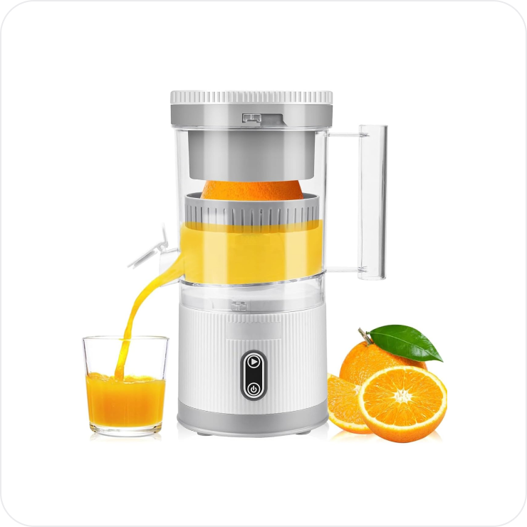 Electric Citrus Juicer, Rechargeable Juicer Machine with USB Cable and Cleaning Brush