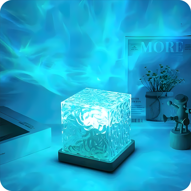 Dynamic Water Ripple Night Light - LED Projector Lamp for Bedroom and Gaming Room Decor