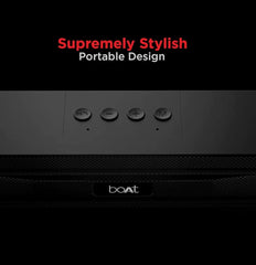 BOAT Aavante Bar 508 10W Stereo Sound, 10 HRS Battery, Dual EQ Modes, Multi-Compatibility, Sleek Design,Master Remote Control, Bluetooth Sound Bar, Soundbar Speaker (Midnight Black)